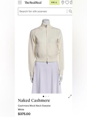 100% Cashmere NakedCashmere Medium Cream Zip Cashmere Cardigan MSRP $350  Jacket